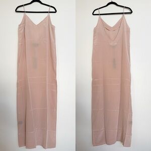 Canal + Bowery Blush Silk Slip Maxi Dress Size Medium NEW NWT